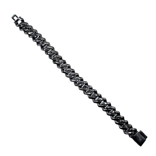 Iridezcent -  Chrome Tearz 13MM Black Cuban Bracelet