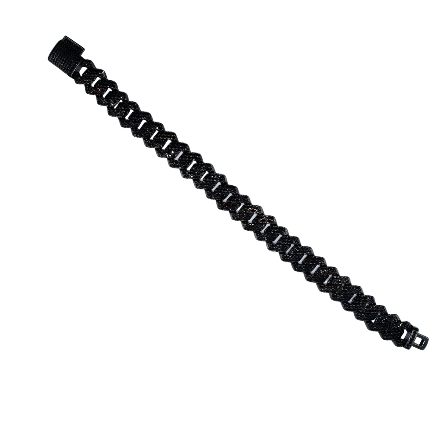 Iridezcent -  Chrome Tearz 13MM Black Cuban Bracelet