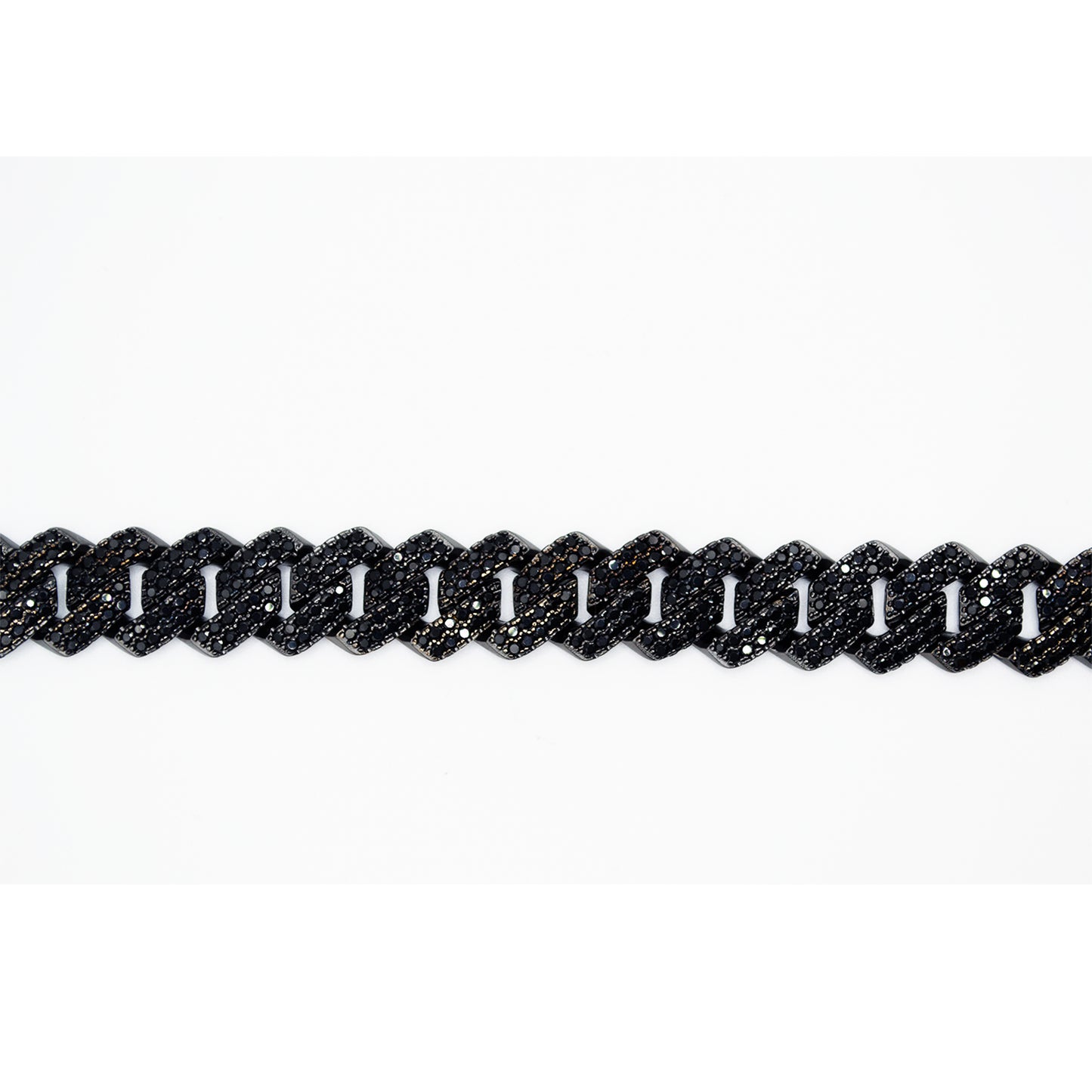 Iridezcent -  Chrome Tearz 13MM Black Cuban Bracelet
